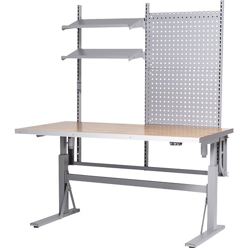 eurokraft pro Delovna miza s praktično nadgradnjo, električna nastavitev višine, ŠxG 1600 x 800 mm Cene