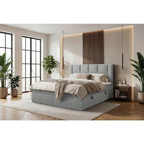 Boxxx POSTELJA Z VZMETNICO 160 cm x 200 cm , tekstil svetlo siva Slike