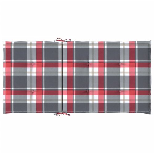  Jastuci za stolice 2 kom crveni karirani 100x50x3 cm od tkanine Slike