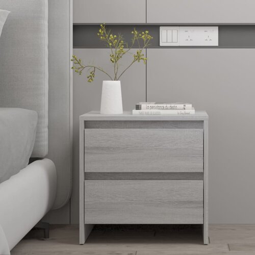 vidaXL Nočna omarica siva sonoma 45x34,5x44,5 cm iverna plošča Cene