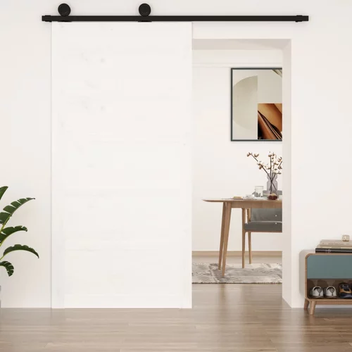  Vrata za staju bijela 100 x 1,8 x 204,5 cm od masivne borovine