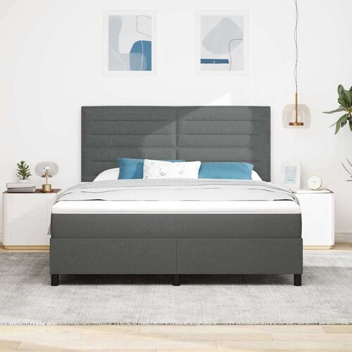 VidaXL Box spring krevet Tamno siva 180 x 200 cm tkanina Slike