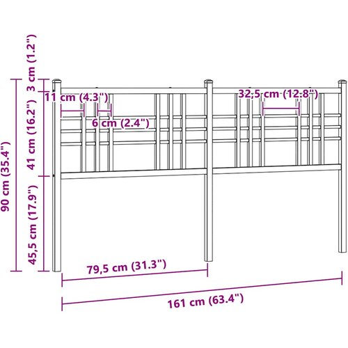  Metalno zamjensko uzglavlje bijelo 160 cm Slike