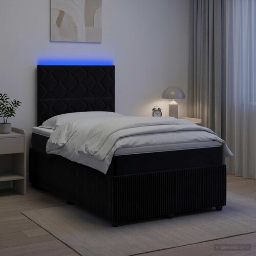  LED okvir za krevet s madracem Crna 120 x 190 cm Bar&scaron;un Cijene