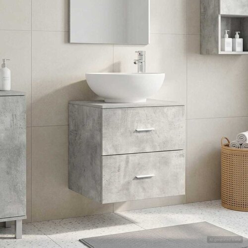  Umivaonik s policom Betonska siva 49,5 x 44,5 x 66,5 cm Cene