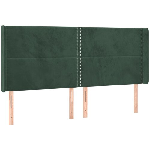 Maison Chic Posteljno vzglavje - Vzglavna omarica - Nočna omarica z ušesi temno zeleno 183x16x118/128 cm žamet, (21713015) Cene
