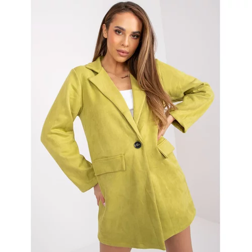 Fashion Hunters Women's light green blazer made of ecological Irmina suede