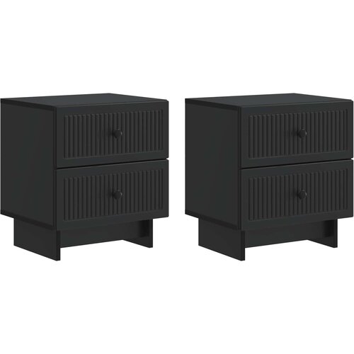  Noćni ormar 2 pcs Crna 43 x 34,5 x 47,5 cm Konstruirano drvo Cijene
