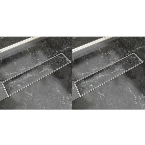 vidaXL Linearni odvod za tuš 2 kom 530 x 140 mm od nehrđajućeg čelika Cijene