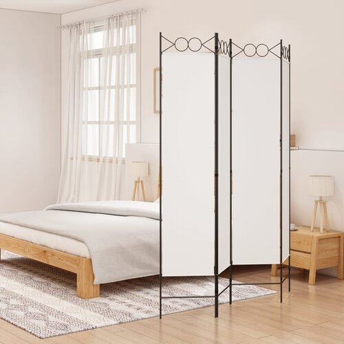 VidaXL Paravan 4-delni bel 160x200 cm blago Slike