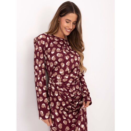 RUE PARIS Dress-IT-SK-20057.21P-burgundy Slike