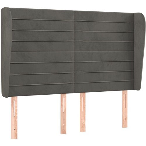 Maison Chic vzglavna omarica - nočna omarica - posteljna omarica z u&amp;scaron;esi temno sivo 147x23x118/128 cm žamet, (21712253) Slike
