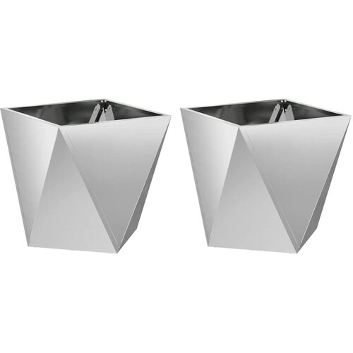  Sadilica 2 pcs Srebrno 40 x 40 x 40 cm Cinkani čelik Slike