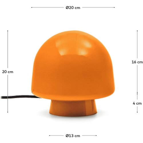 Kave Home Narančasta stolna lampa sa staklenim sjenilom (visina 20 cm) Reig &amp;ndash; Slike