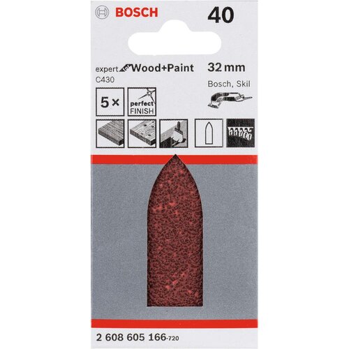 Bosch brusni list C430, 32mm granulacija 40; pakovanje od 5 komada (2608605166) Slike