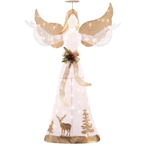 Veseli december Angel božična dekoracija s 100 toplo belimi LED lučkami, 150 cm Cene