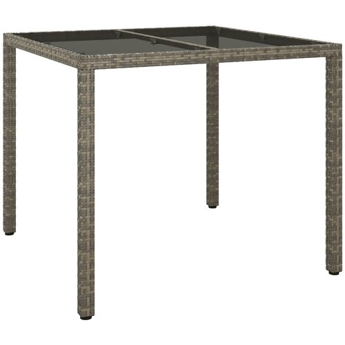 VidaXL vrtnarska jedilna miza siva 90x90x75 cm poli ratan Slike