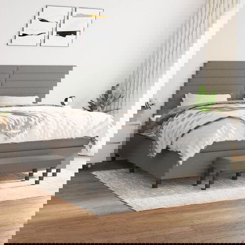  The Living Store Box spring postelja z vzmetnico temno siva 180x200 cm blago - Box Spring Postelja, (21454239) Slike