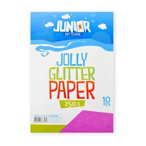 Junior jolly glitter paper papir sa &amp;scaron;ljokicama a4 250g 10k - odaberite nijansu roze ( 136134 ) Slike