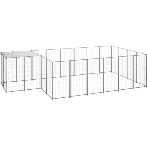 Kavez za pse srebrni 8,47 m&amp;sup2; čelični Slike