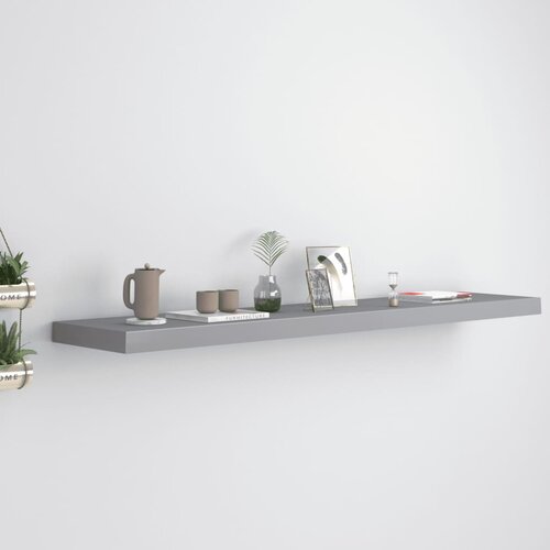 vidaXL Stenska polica siva 120x23,5x3,8 cm MDF Cene