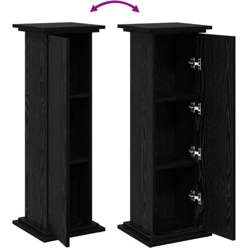 vidaXL stalak za izlaganje s prostorom za pohranu Crni hrast 31x30x90 cm Drvo Cijene