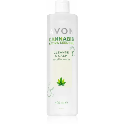 Avon Cannabis Sativa Oil Cleanse & Calm micelarna voda za skidanje šminke s umirujućim djelovanjem 400 ml