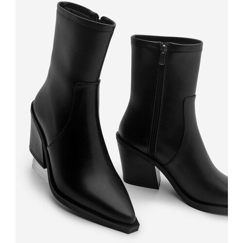 Marjin Women&amp;#039;s Pointed Toe Western Boots Tamin Black Slike