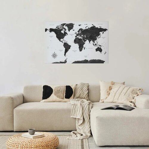 Plakat - Monochromatic Map 90x60 Bez okvira Slike