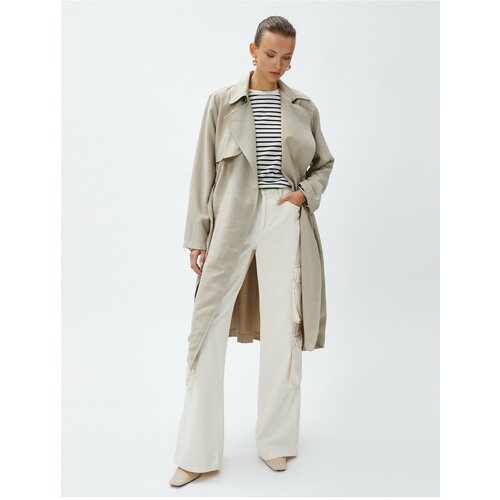 Koton Flowy Double Breasted Trench Coat with Belt Slike