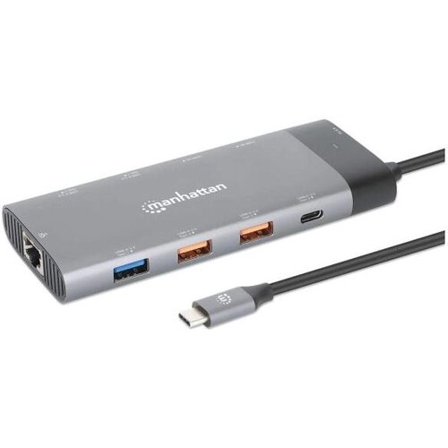 Manhattan docking station 10u1 USB-C - 2xHDMI/5xUSB/LAN/PD 100W (130714) Cene