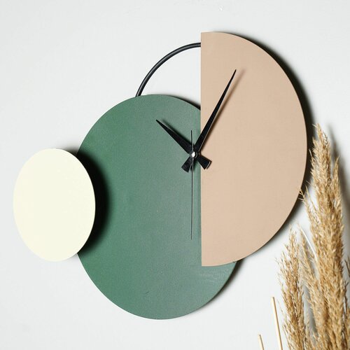  mateen - brown greenbrowncream decorative wall clock Cene