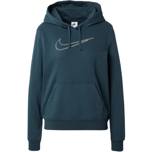 Nike Sportswear Sweater majica tamno zelena / srebro