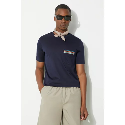 Paul Smith Pamučna majica za muškarce, boja: tamno plava, bez uzorka, M1R-306U-H00088