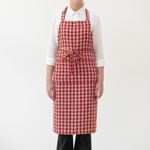 Linen Tales Lanena pregača Red Gingham – Cijene
