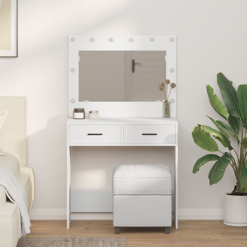 vidaXL Bela MDF 78.5 x 41 x 135 cm Toaletna mizica Pravokotna Cene