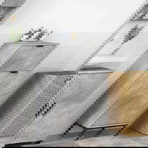 VidaXL Kupaonski ormar Beton siva 39.5 x 36 x 88 cm Konstruirano drvo Slike