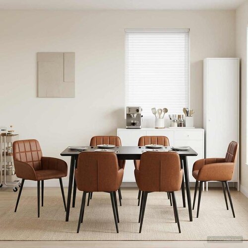  Trpezarijske stolice 6 pcs Umjetna koža Smeđa 57 x 50 x 85 cm Cene