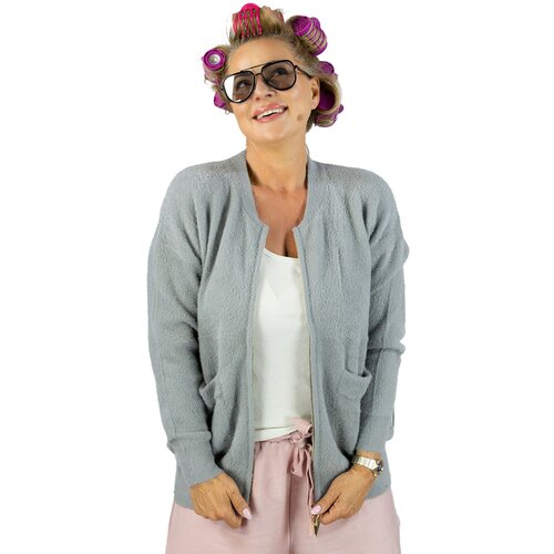 Pri Short cardigan unbuttoned sweater in fluffy knit fabric "COCO CHIC" Cijene