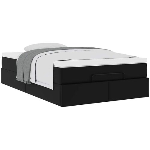 VidaXL Otomanski okvir kreveta s madracem crni 120x200cm umjetna koža Slike
