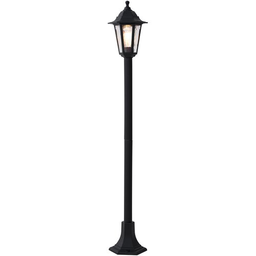 QAZQA Klasična zunanja po&amp;scaron;tna svetilka črna 122 cm IP44 - New Haven Hammered Slike