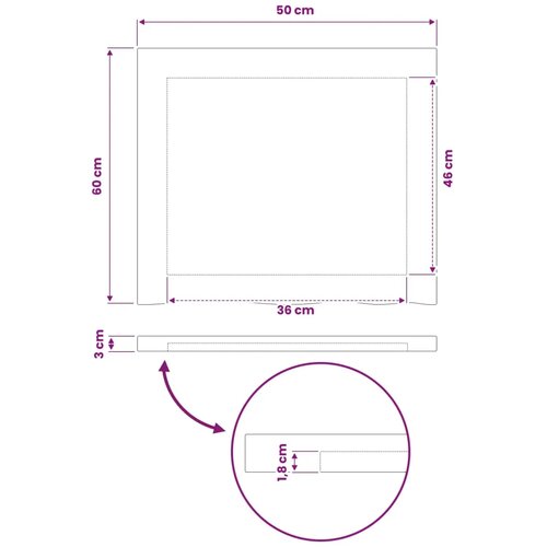  Pravokutni stolni vrh 50 x 60 x 3 cm Pravokutni - Bijela 90 x 55 x 3 5 cm Živi rub 1 strana Slike