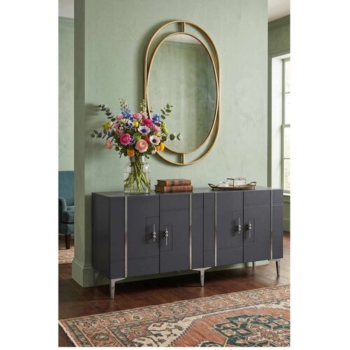Hanah home komoda Ilay 180, 180 cm, antracit / srebrna Cene