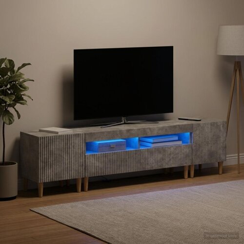  5-dijelni LED TV ormarić Betonska siva Konstruirano drvo - Betonska siva 100 cm Cijene