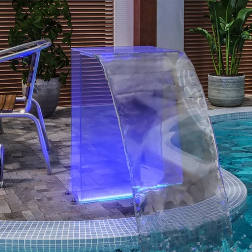 vidaXL Fontana za bazen z RGB LED lučmi akril 51 cm