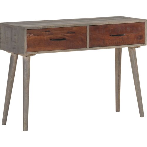 Maison Chic konzolna miza - miza ob steni siva 110x35x75 cm trden robusten mangov les, (21786519) Slike