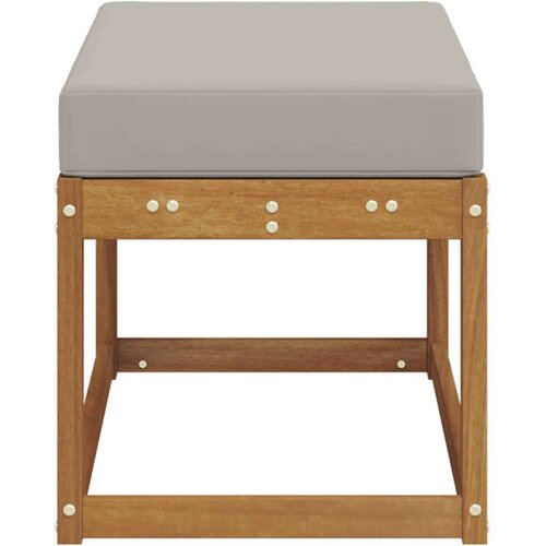  Vanjska stolica klupa s jastukom Prirodna 79 x 43 x 37 cm - Prirodna i svijetlo siva 80 cm Otvoreno područje nogu Slike