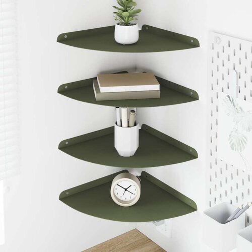  Lebdeća polica s policom 4 pcs Maslinovo zelena 30 x 30 x 2 cm - Maslinovo zelena 30 cm 4 Cijene