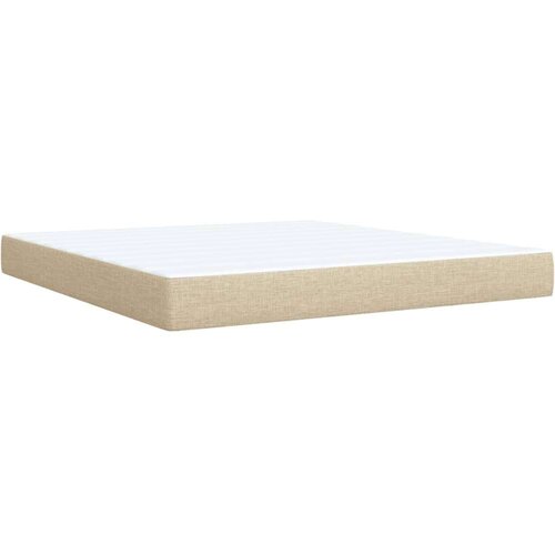 VidaXL Krevet s oprugama i madracem krem 180x200 cm od tkanine Slike