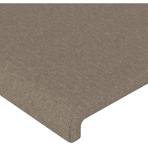  LED uzglavlje smeđesivo 203 x 16 x 118/128 cm od tkanine Slike